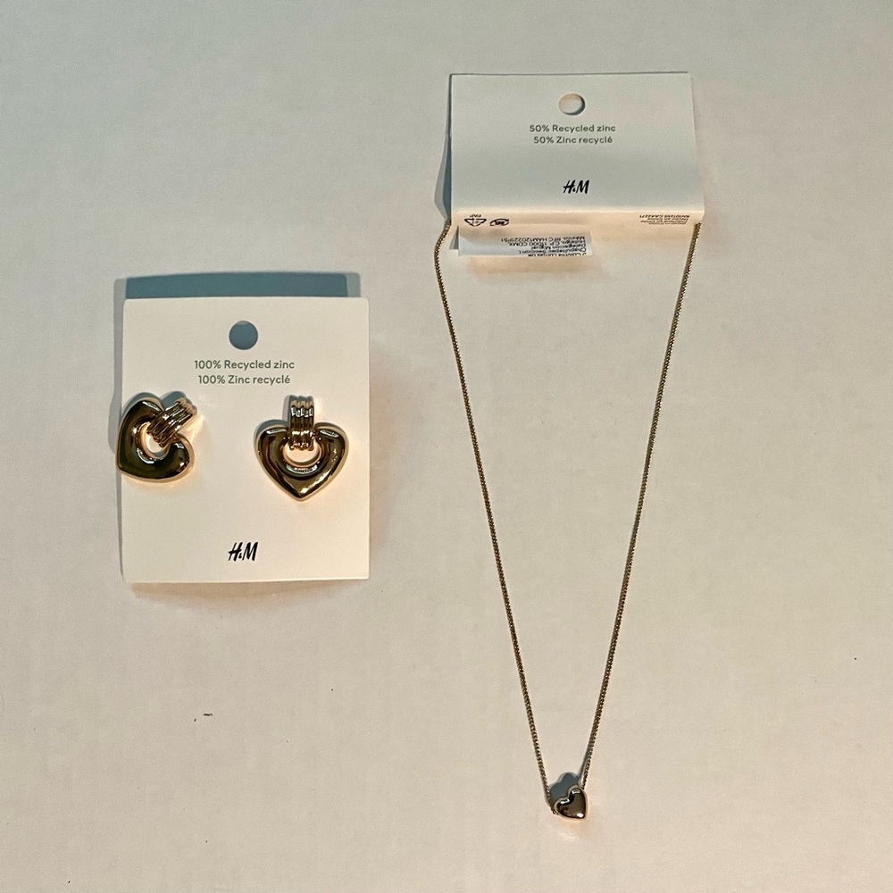 Set of NWT Necklace & Pair of Earrings from H&M - Made from 50% to 100% Zinc